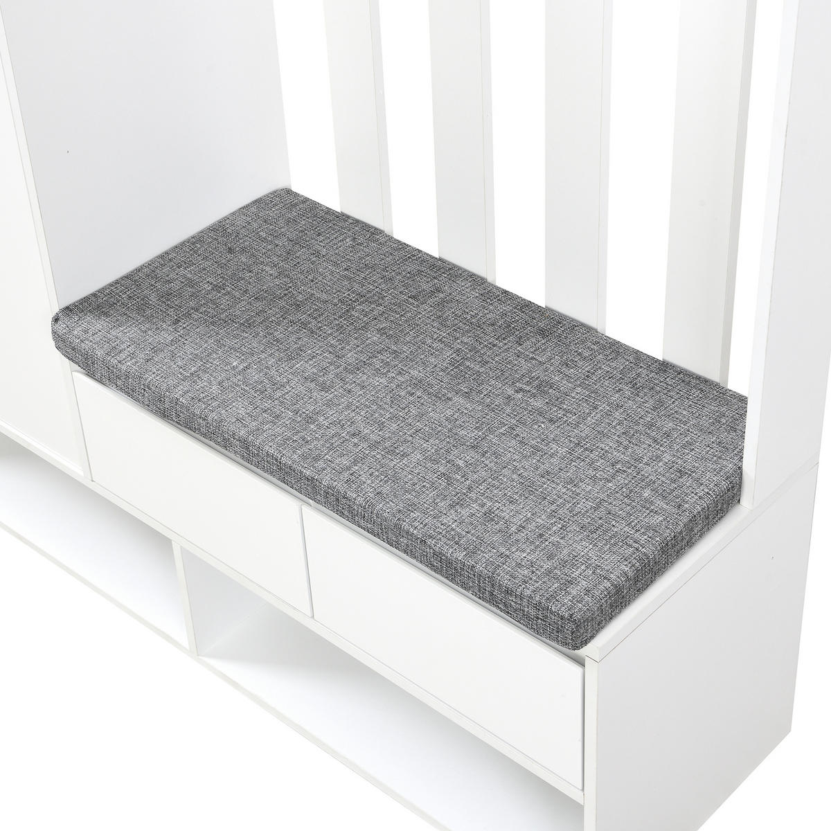 SCHUHSCHRANK aus MDF 180x100x35cm in Weiß mit Sitzbank & Stecktafel - Weiß, Holzwerkstoff (100/180/35cm) - Modfu