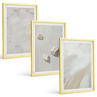 BILDER SET 3er Set - 40x60 cm Goldrahmen - Sandsteine moderne Farbe - Goldfarben, Kunststoff (40/60cm) - TULUP