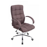 DREHSTUHL Stoff braun - Chromfarben/Braun, Textil/Metall (54/105/51cm) - CLP