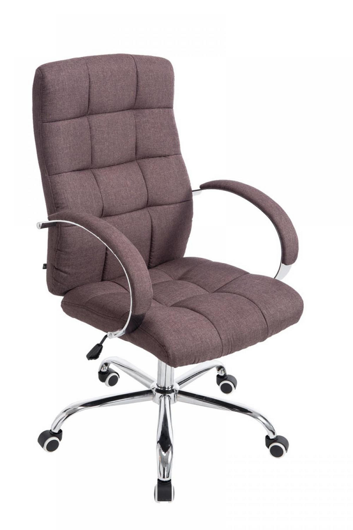 DREHSTUHL Stoff braun - Chromfarben/Braun, Textil/Metall (54/105/51cm) - CLP