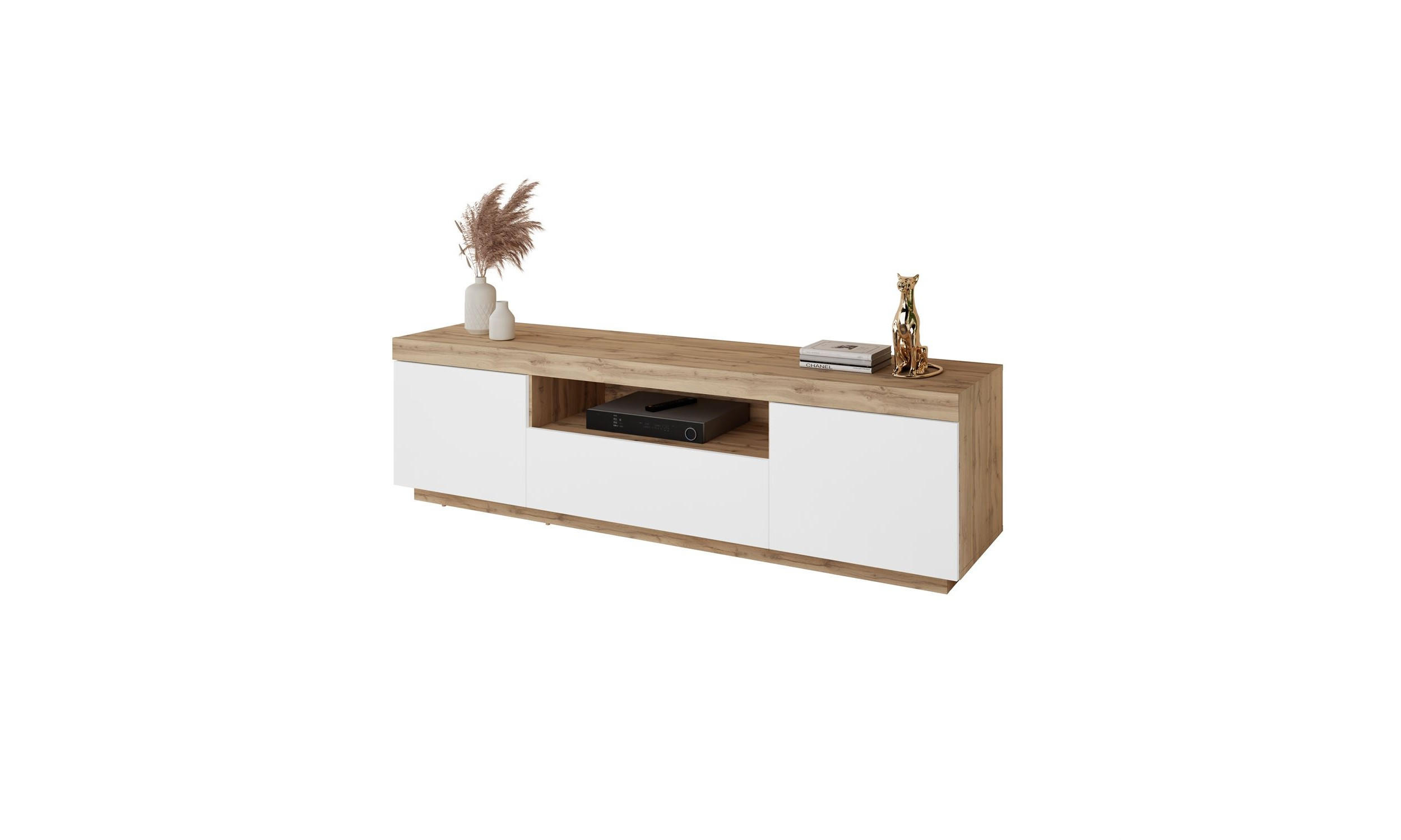 TV-SCHRANK YOSHI 170/42/49 cm Wotan Eiche / Weiß - Naturfarben, Holzwerkstoff (170/49/42cm) - Lookway