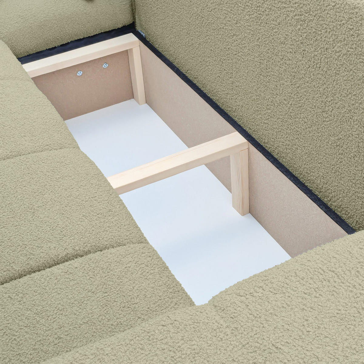 ECKSOFA OFI mit Schlaffunktion und Bettkasten Grün - Grün, Holzwerkstoff/Kunststoff (278/145cm) - Idohome