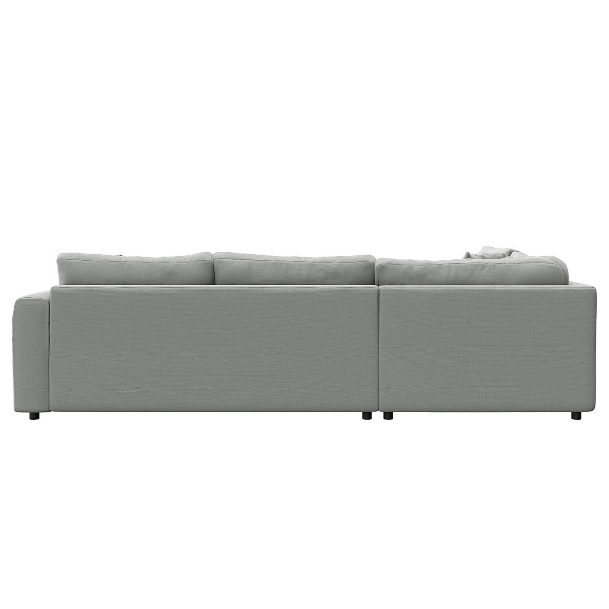 ECKSOFA mit Ottomane - Schwarz/Grau, Holz/Kunststoff (267/254cm) - home24