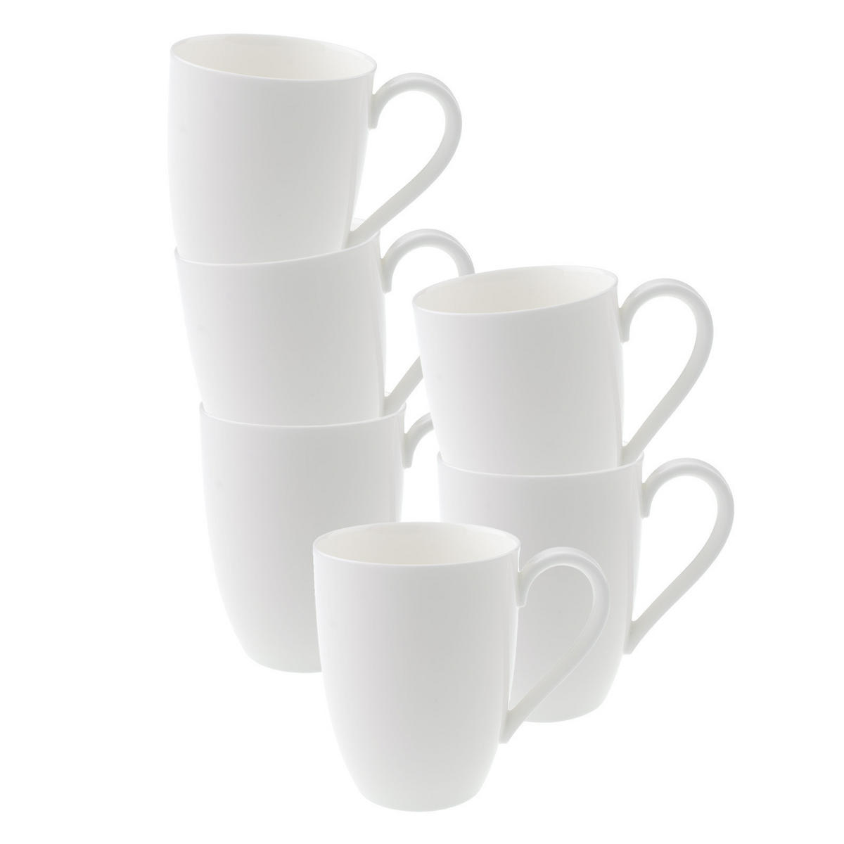 HENKELBECHER Anmut weiß 300 ml 6er Set - Weiß, Keramik (0.3L) - Villeroy & Boch