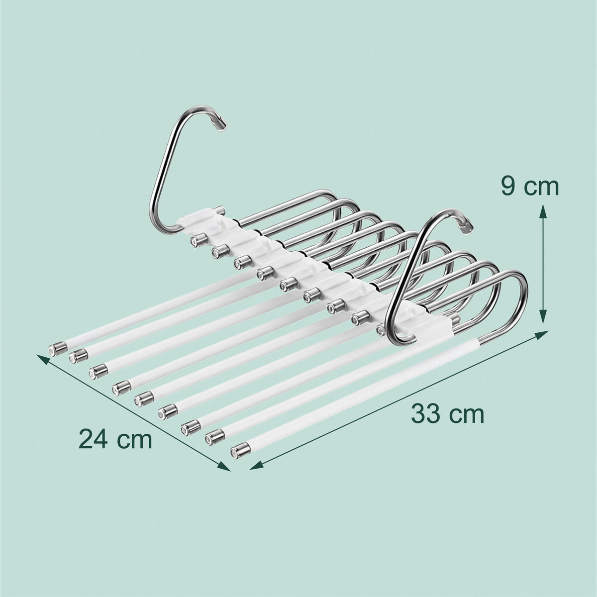 2XVEČNAMENSKI hlačni obešalnik - večbarvno, kovina/umetna masa (24/33/9cm) - Relaxdays