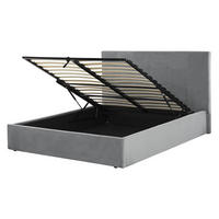 POLSTERBETT 140/200cm Hellgrau Lorient - Hellgrau, Textil (140/200cm) - Beliani