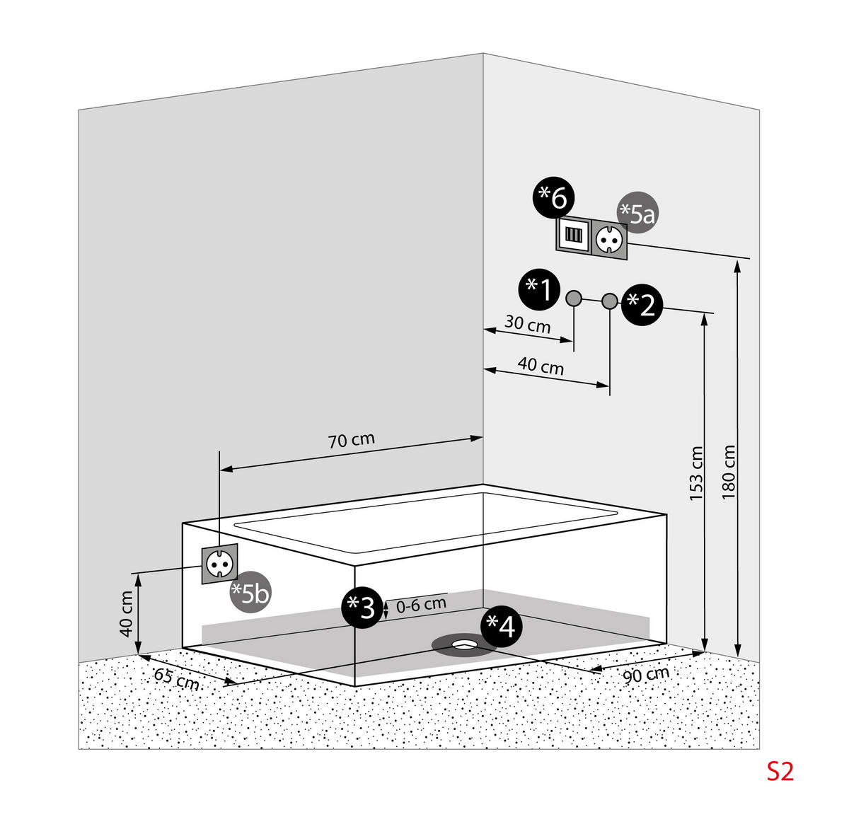 DUSCHE Wanne Kombination K05-L00-EC 180x90 - Weiß, Glas/Kunststoff (90/225/180cm) - AcquaVapore by Sandra Jentho