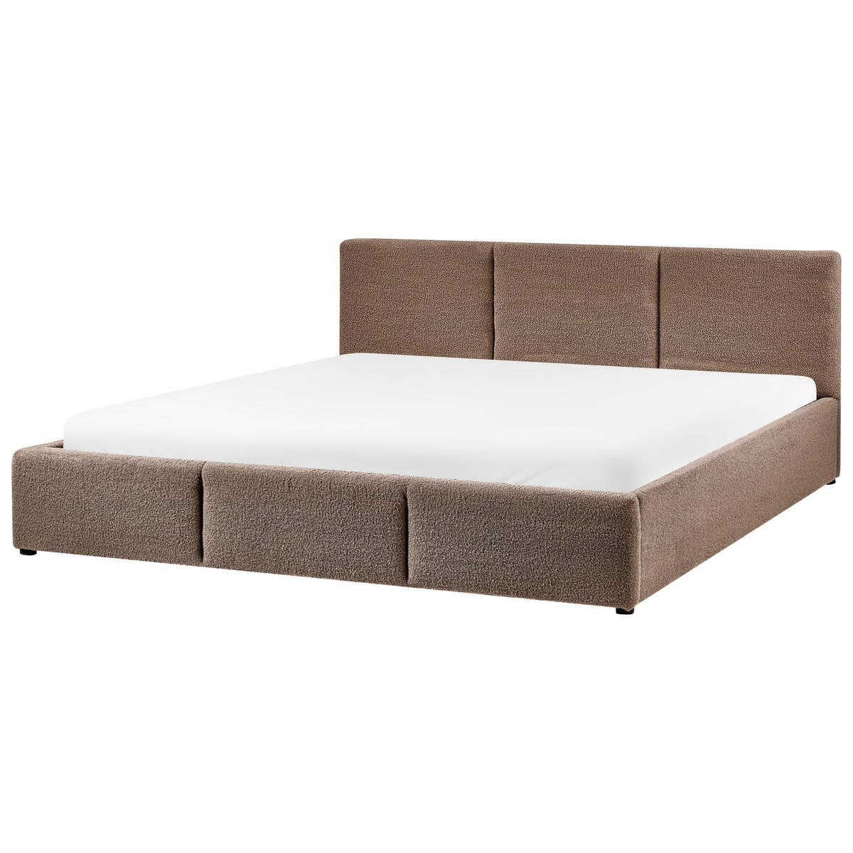 PAT cu spațiu de depozitare 180/200 bouclé taupe Bousse - taupe, material textil (180/200cm) - Beliani