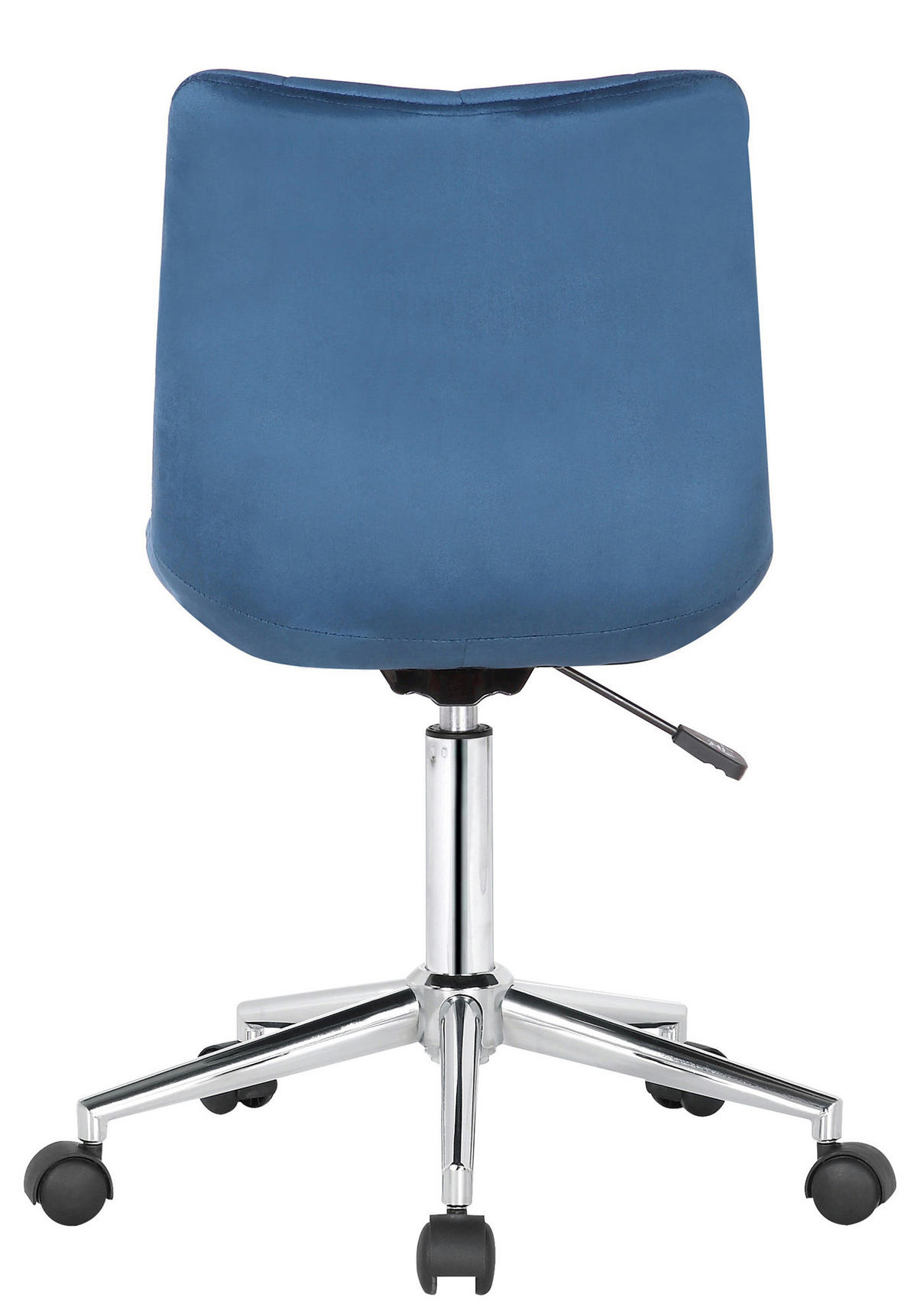 DREHSTUHL Samt blau - Blau, Textil/Metall (46/81/62cm) - CLP