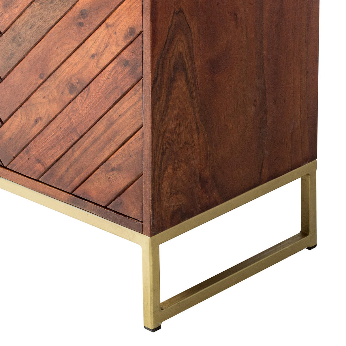 SIDEBOARD - Akazie massiv - Goldfarben/Akaziefarben, Holz (180/80/39cm) - home24