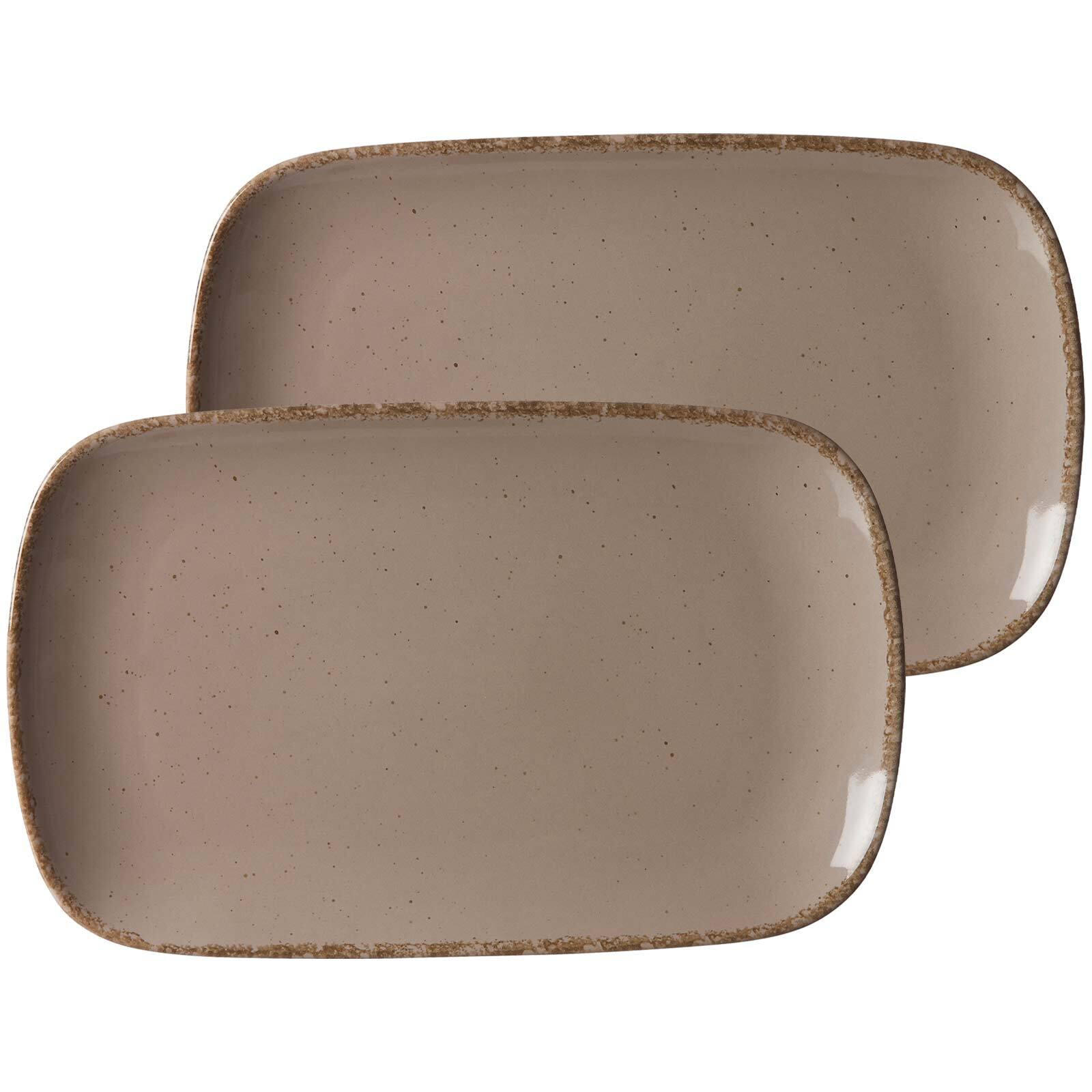 PLATTEN Casa Grau 33 x 20 cm 2er Set - Grau, Keramik (20/3/33cm) - Ritzenhoff Breker