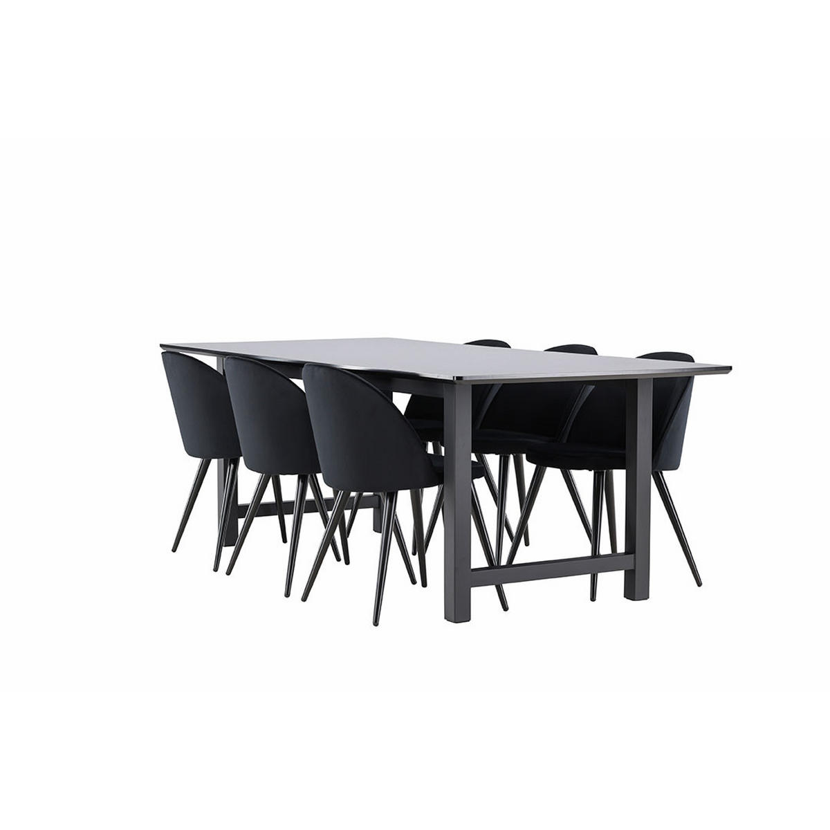 TISCHGRUPPE Schwarz - Schwarz, Holz (220/75/100cm) - ebuy24