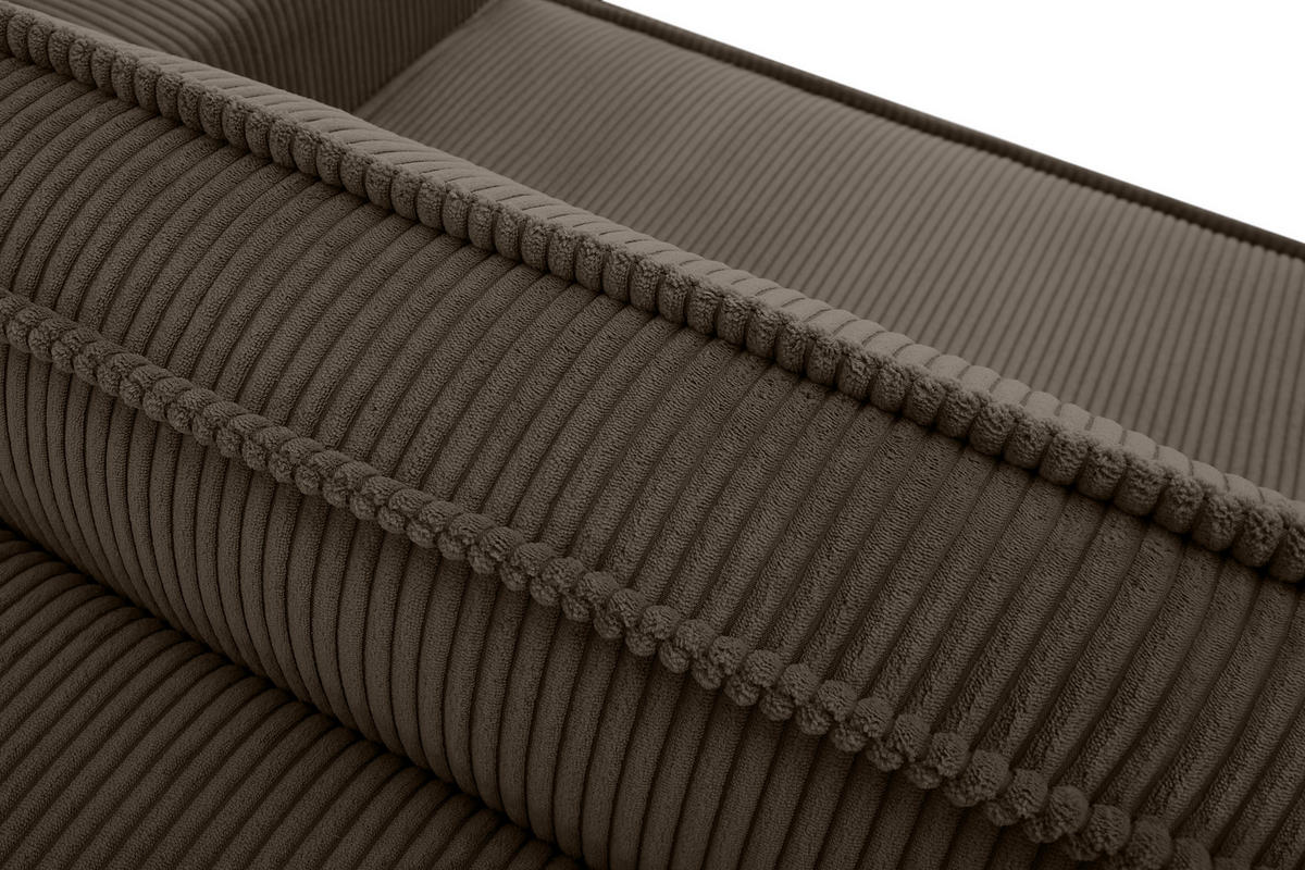 SCHLAFSOFA NAPI in Pet Friendly Cord-Stoff, braun - Schwarz/Braun, Textil (228/89/101cm) - KONSIMO®
