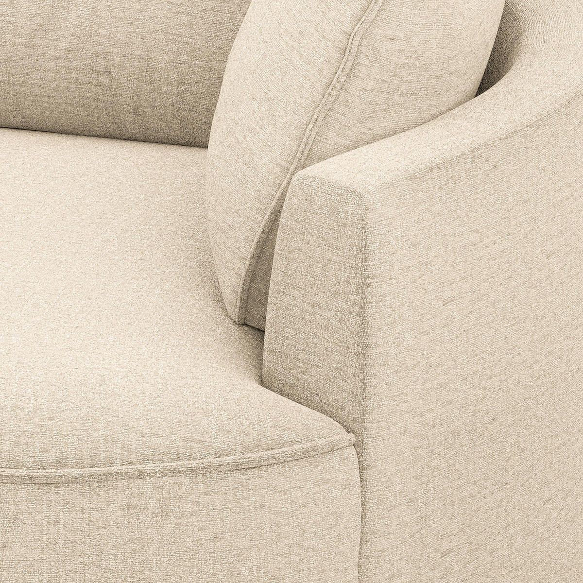 OTTOMANE - modular - Champagner/Schwarz, Kunststoff/Textil (126/82/154cm) - home24