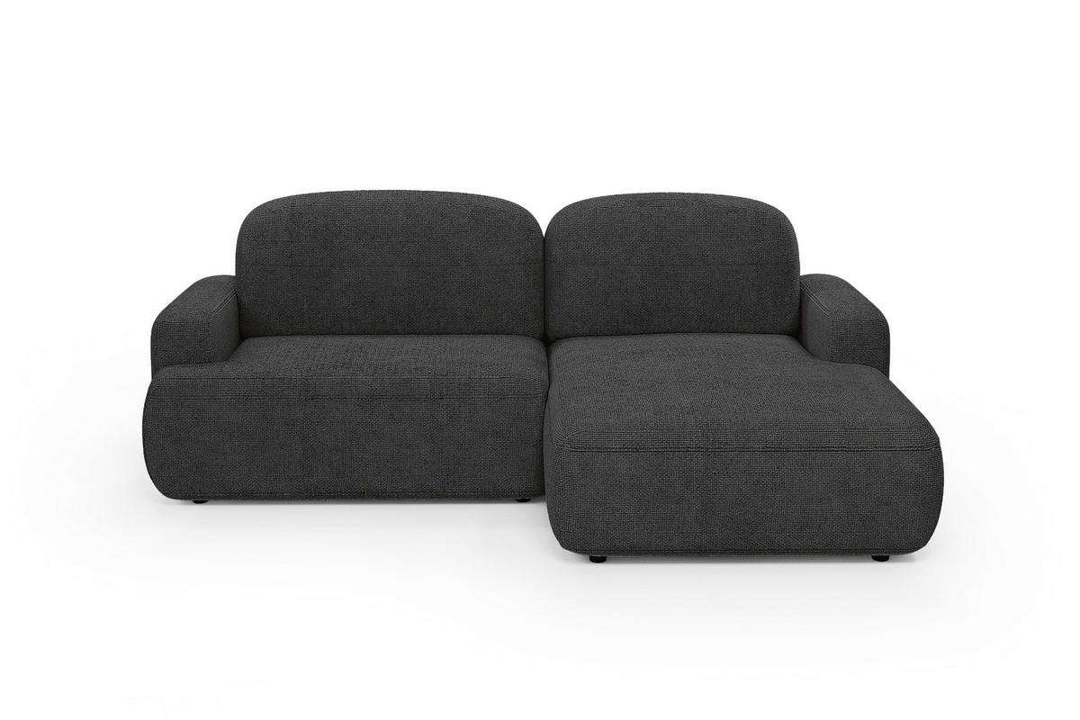 ECKSOFA Warm rechts – Anthrazit, mit Schlaffunktion und Bettkasten - Anthrazit, Textil (246/176cm)