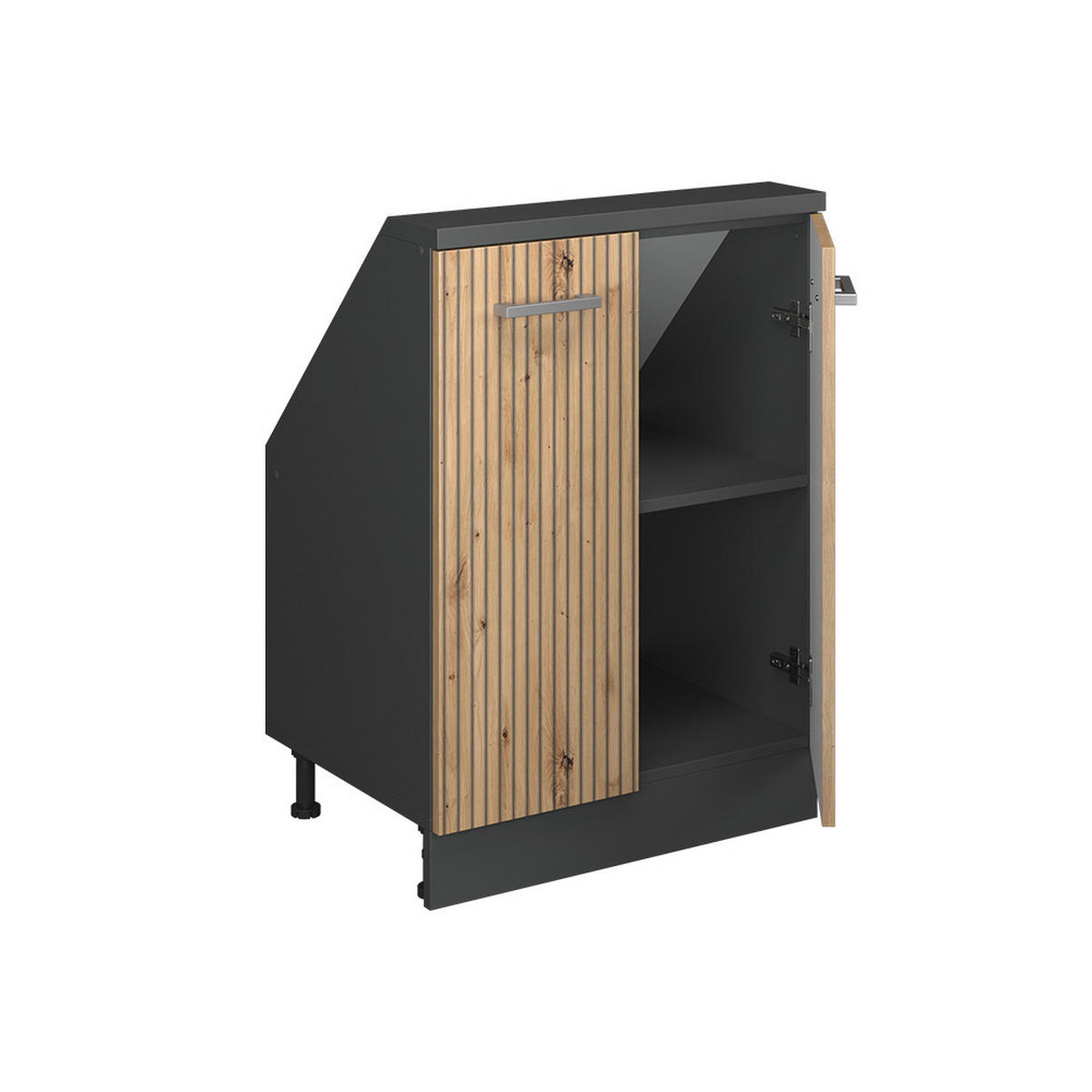 KUCHYŇSKÁ SKŘÍŇKA POD ŠIKMOU STŘECHU R-Line Dub Artisan/antracit - antracitová/dub artisan, kompozitní dřevo (60/81.6/46cm) - Vicco