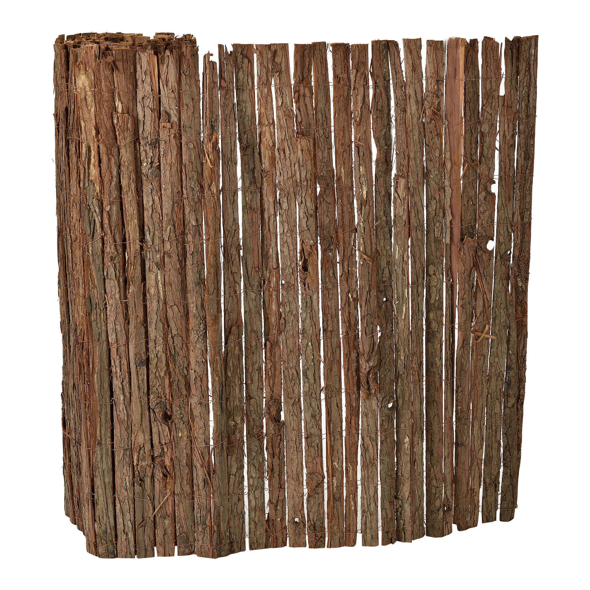 RINDENZAUN Zamora - Dunkelbraun, Naturmaterialien (500/100cm) - casa.pro