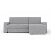 ECKSOFA TOCO L 240x145 cm in Cord Hellgrau rechts - Hellgrau, Holz/Holzwerkstoff (240/145cm) - Deine Möbel 24