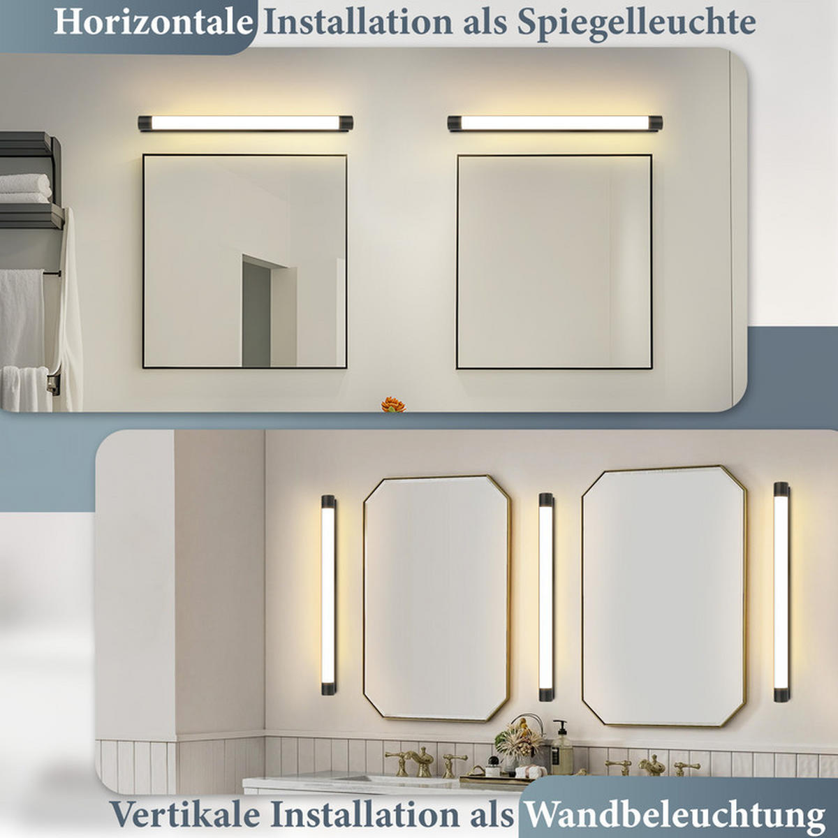 SPIEGELLEUCHTE BRUNHILDE Ⅲ 50/4/8 CM - Schwarz, Glas (50/4/8cm) - Nettlife