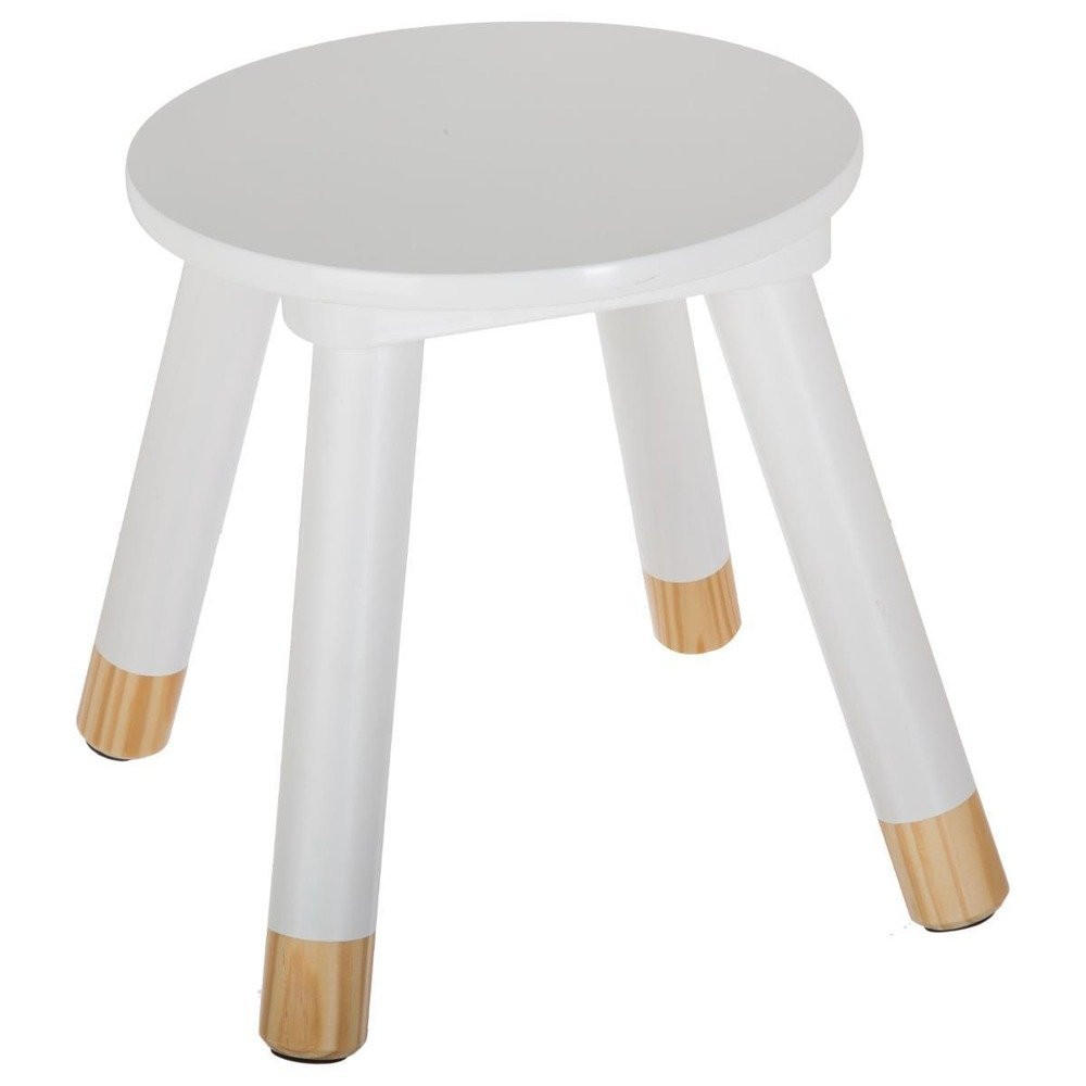 KINDERHOCKER Holz, Grau, Naturfarbe - Weiß, Holzwerkstoff (24/26/24cm) - Atmosphera Createur d´interieur