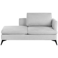 ČALOUNĚNÉ LEHÁTKO CHAISE LONGUE PRAVOSTRANNÉ Látka Světle šedé Sievoz - šedá/černá, textil (155/84/85cm) - Beliani