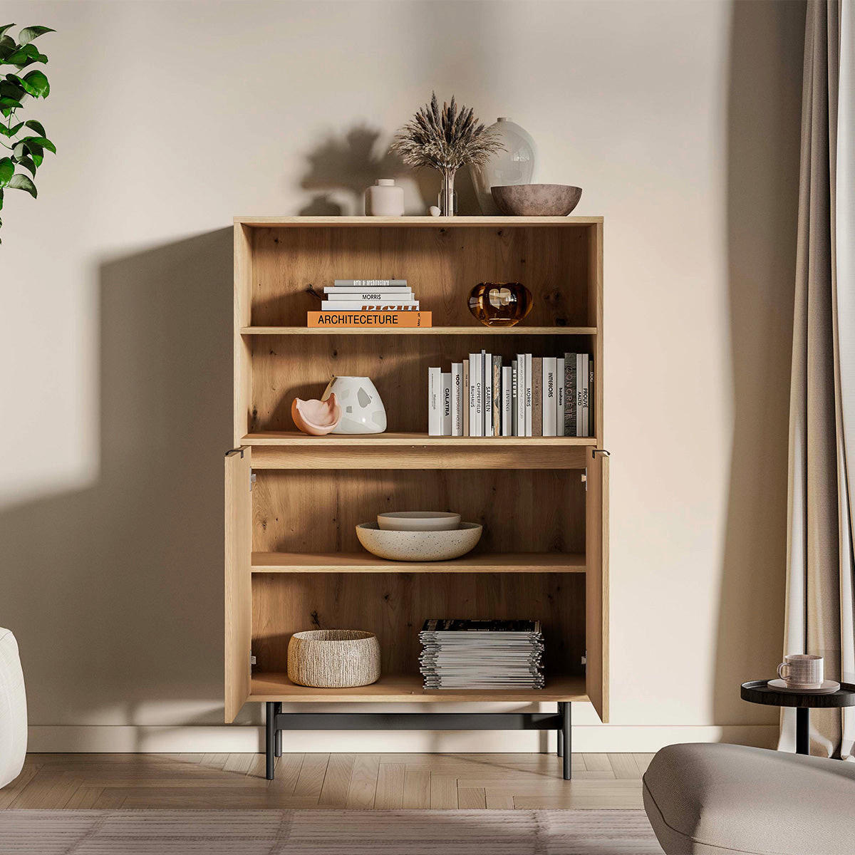 BÜCHERREGAL Nila Holz - Braun, Holzwerkstoff (92/140/40cm) - Petits-meubles