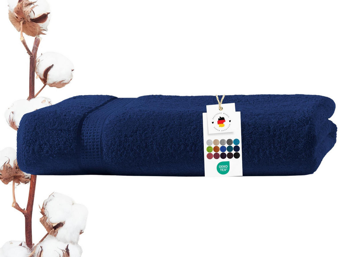 BADETUCH 100x150 cm Frottier Handtücher aus 100% Baumwolle, Navy Blau 500g/m2 - Dunkelblau, Textil (100/150cm) - Carpe Sonno