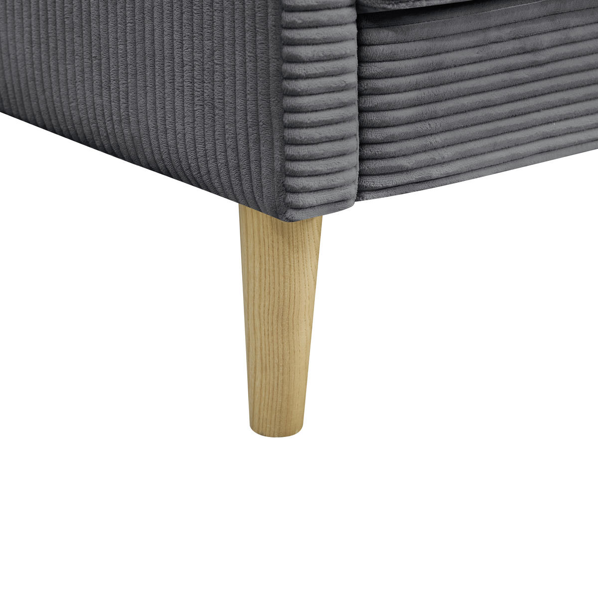 2-SITZER SOFA Cord Grau - Grau, Holz/Holzwerkstoff (121/87/76cm) - WISHDOR