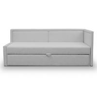 JUGENDBETT Caprili Hellgrau ausziehbar für 2 Personen - Hellgrau/Schwarz, Holz/Textil (82/189cm) - Selsey