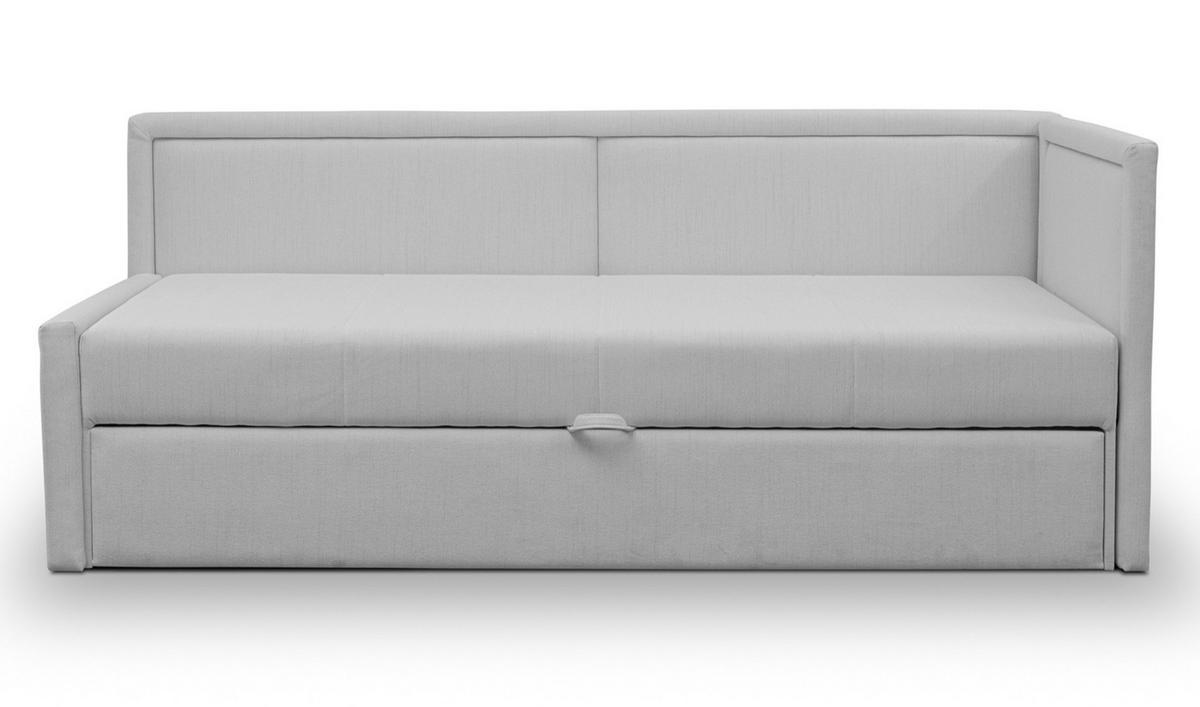 JUGENDBETT Caprili Hellgrau ausziehbar für 2 Personen - Hellgrau/Schwarz, Holz/Textil (82/189cm) - Selsey