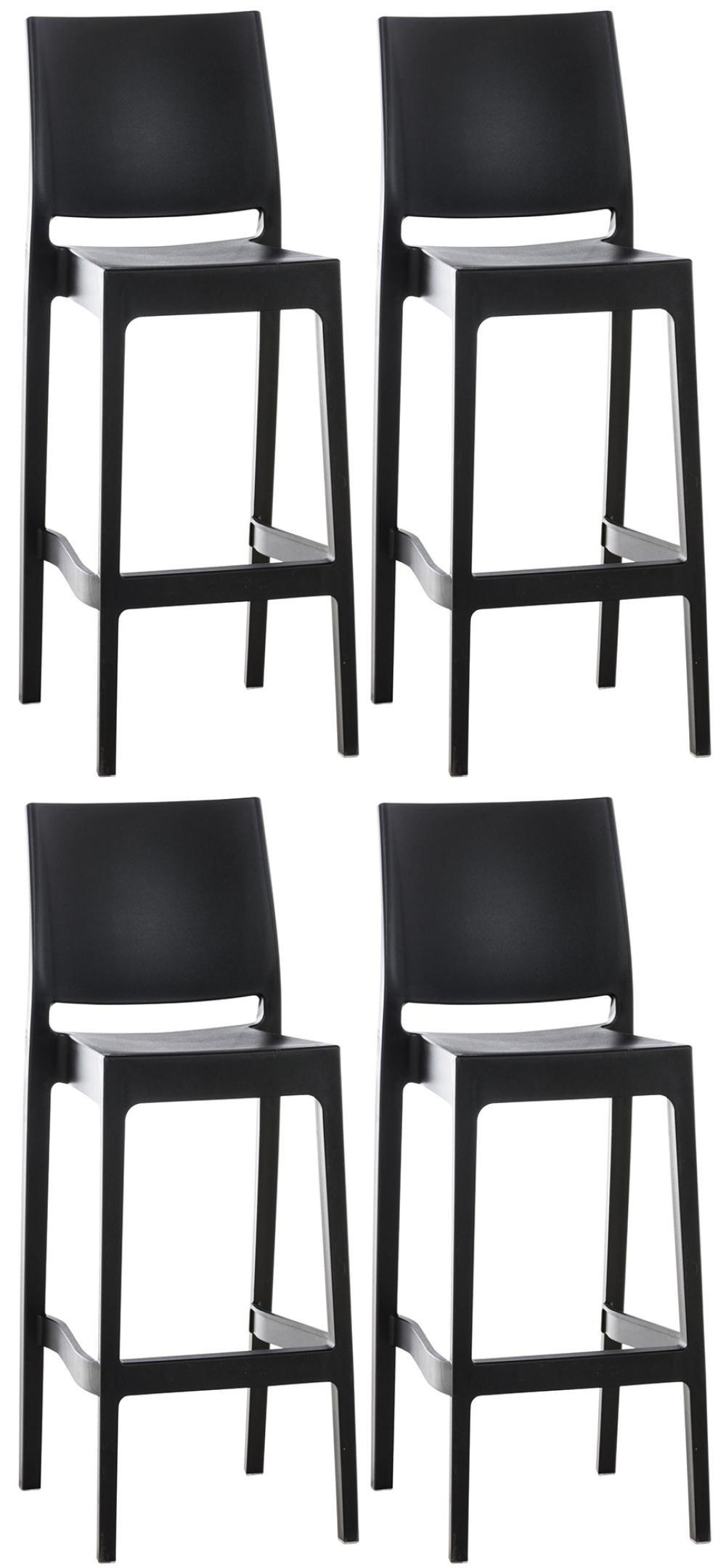 BARHOCKER 4er Set Kunststoff schwarz - Schwarz, Kunststoff (45/105/51cm) - CLP