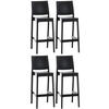 BARHOCKER 4er Set Kunststoff schwarz - Schwarz, Kunststoff (45/105/51cm) - CLP