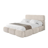 POLSTERBETT mit Bettkasten und Lattenrost, Boxbett ohne Matratze - ELVA 200x200 Beige - Beige, Holzwerkstoff/Textil (200/200cm) - ALTDECOR