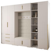 GARDEROBEN-SET 236,7/290/47 - Goldfarben/Weiß, Holz/Kunststoff (290/236.7/47cm) - Abiks Möbel