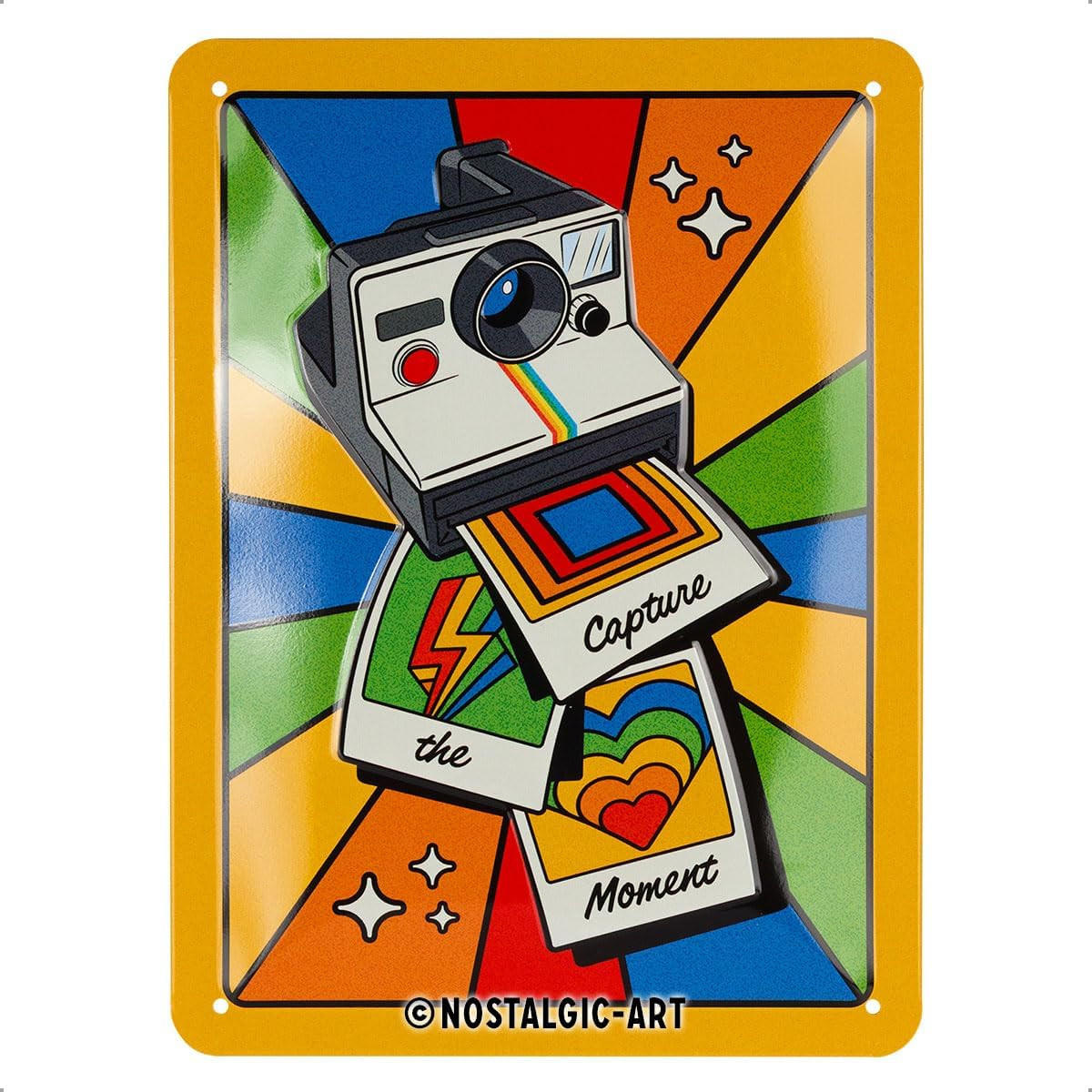 BLECHSCHILD 15/20 cm Polaroid - Capture the Moment - Multicolor, Metall (15/20/0.5cm) - Nostalgic-Art