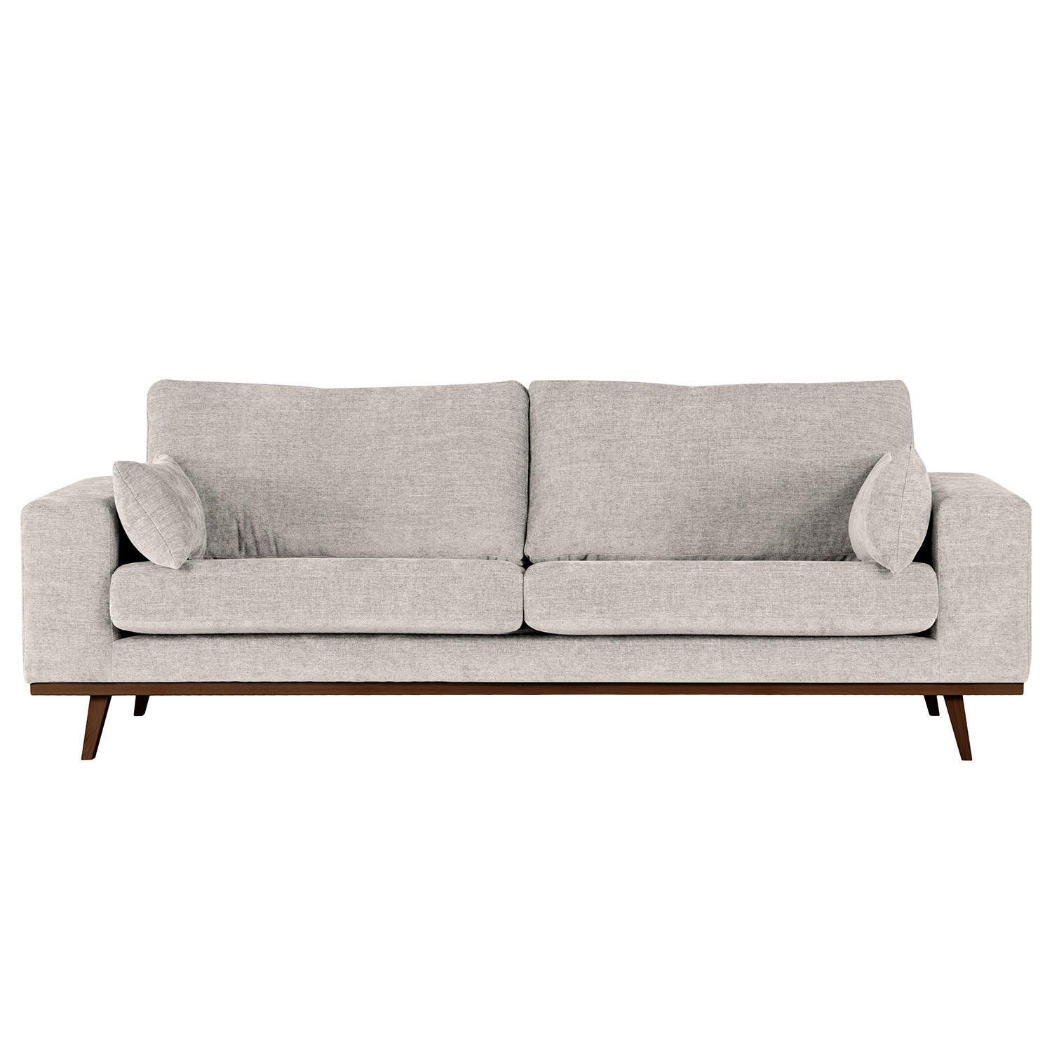 2-SITZER SOFA - Buchefarben/Grau, Buchenholz/Textil (197/81/88cm) - home24