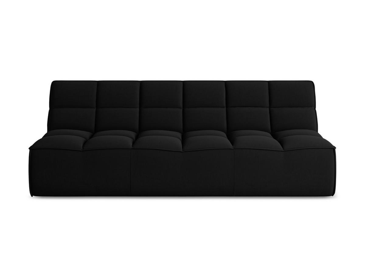 3-SITZER SOFA Samt Stoff Schwarz - Schwarz, Kunststoff/Textil (210/75/93cm) - Makamii