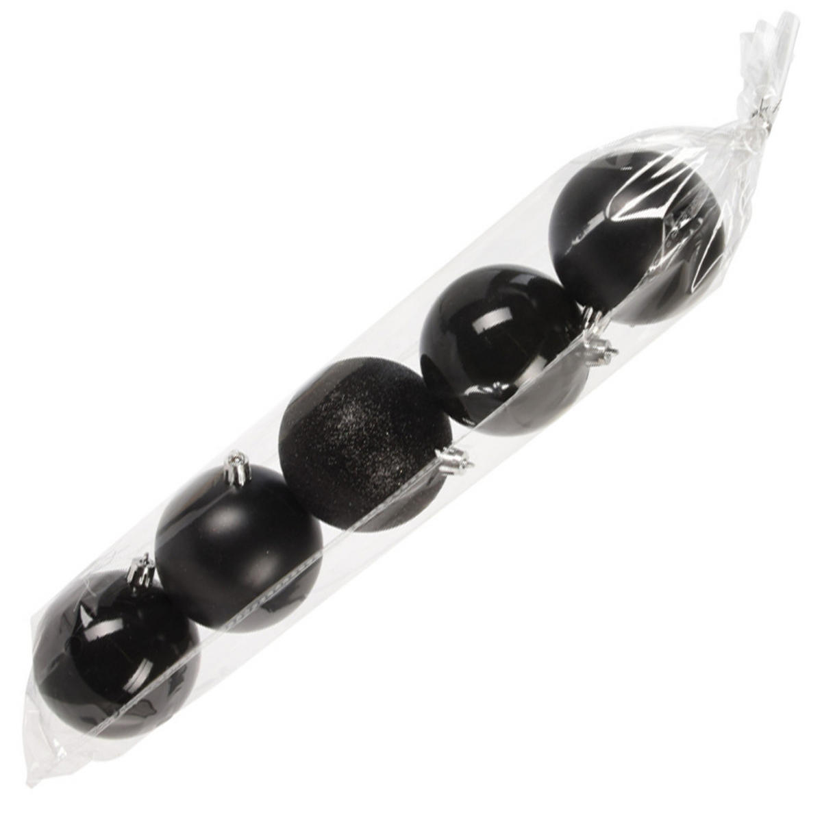 CHRISTBAUMKUGEL Santa Lila Schwarz 7/7/7 cm Kunstoff - Schwarz, Kunststoff (7/7/7cm) - Mondex