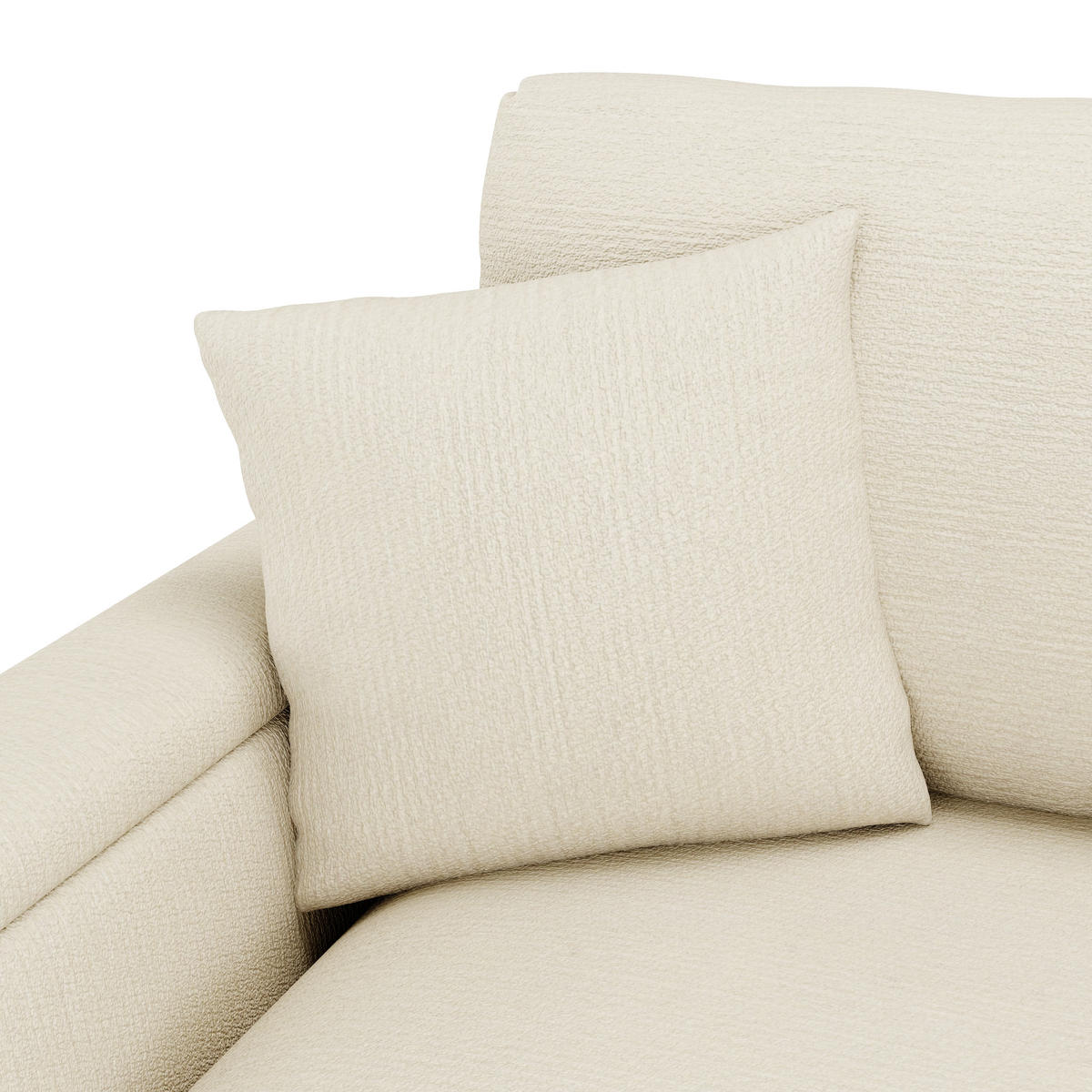 3-SITZER-SOFA aus Chenille 242x80x88 cm mit USB-Anschluss & Stauraum, beige - Beige, Textil (80/88/242cm)