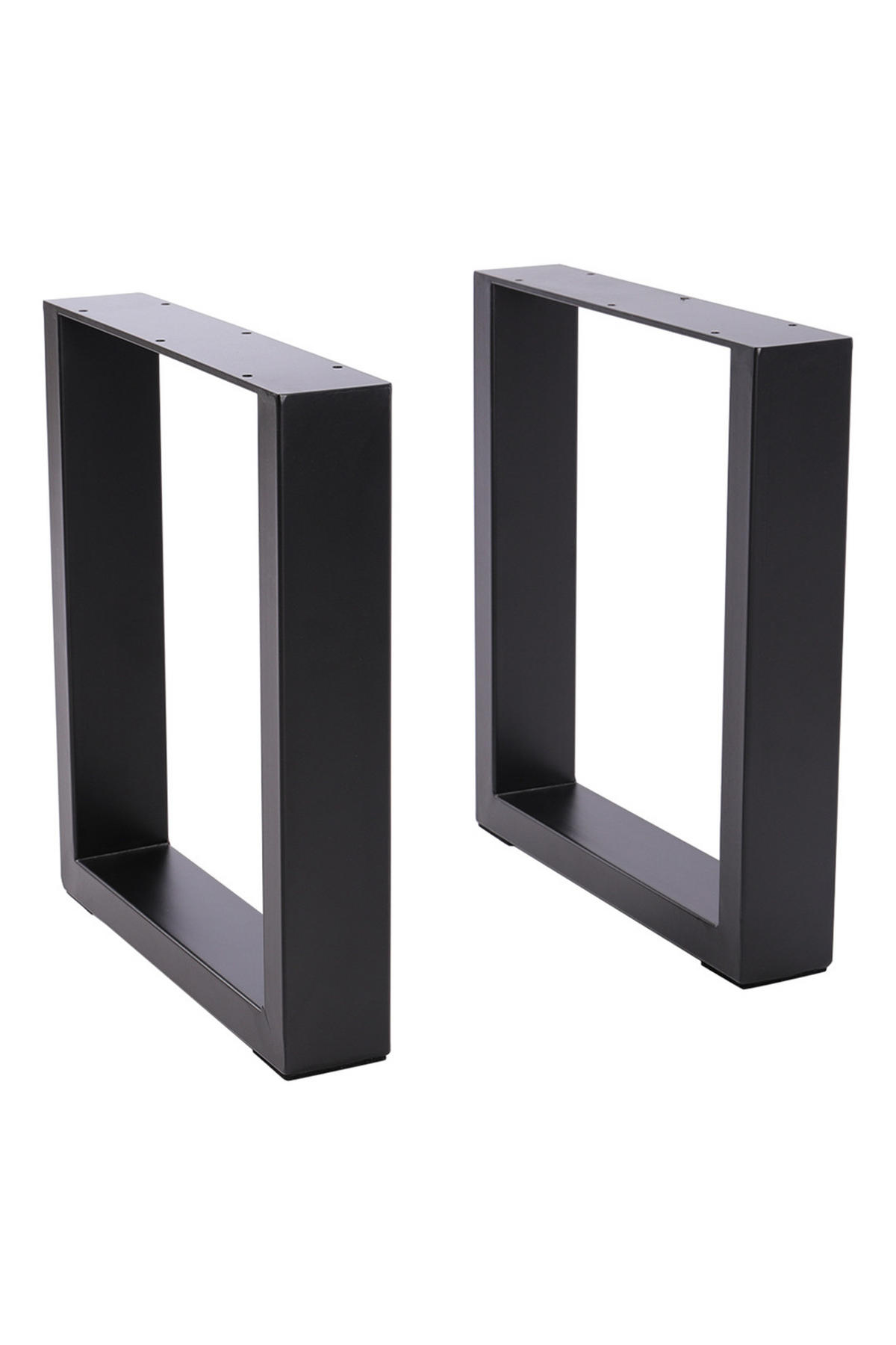 TISCHBEINE 2-tlg Set 40-cm hohe rechteckige aus Eisen in Schwarz Einfache Montage 35 x 7 x 40 cm - Schwarz, Metall (35/40/7cm) - Livingandhome