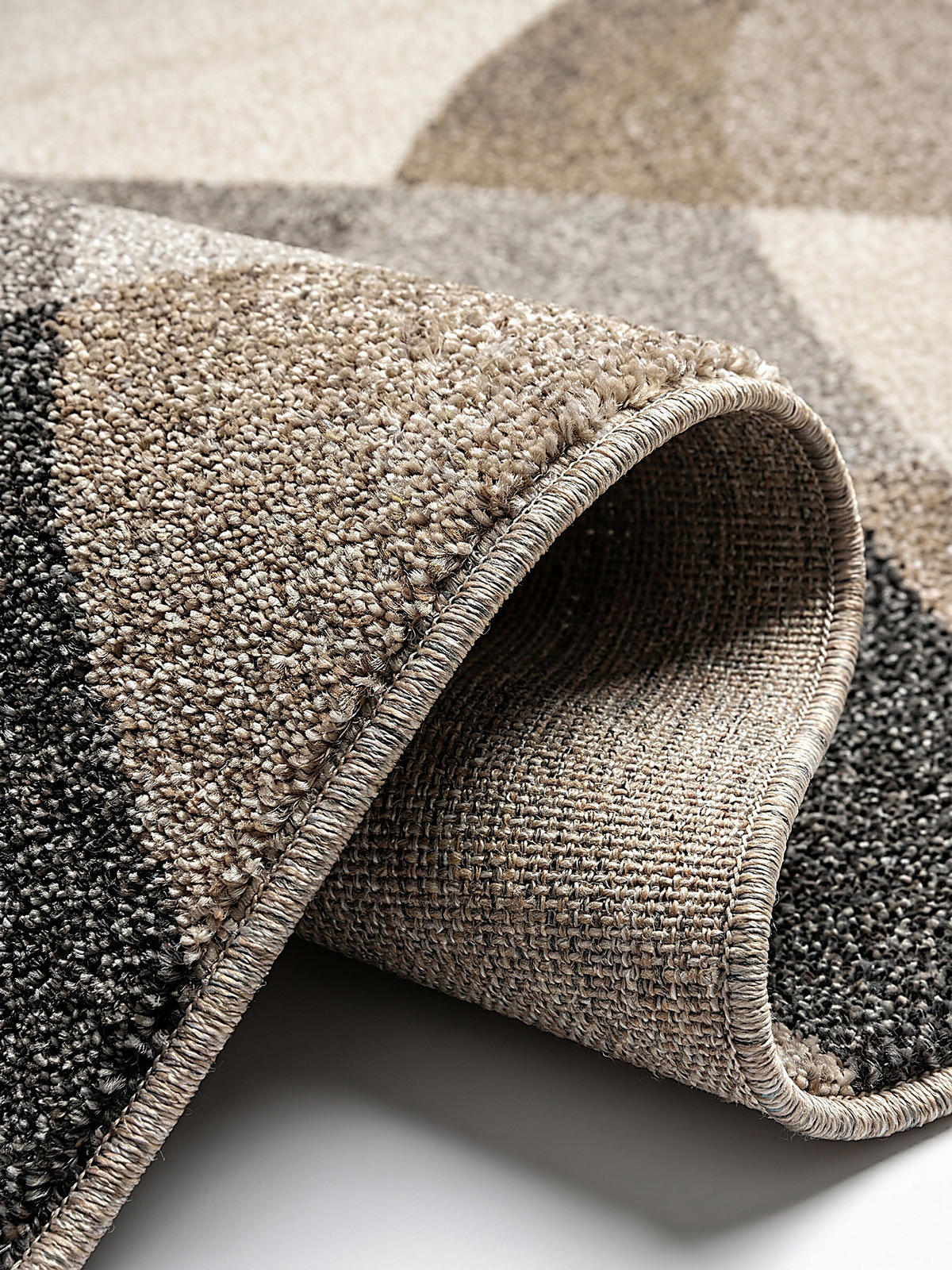 TEPPICH Niederflor Abstrakt THUR Polypropylen Grau 140 x 200 cm - Beige, Textil (140/200cm) - KADIMA DESIGN