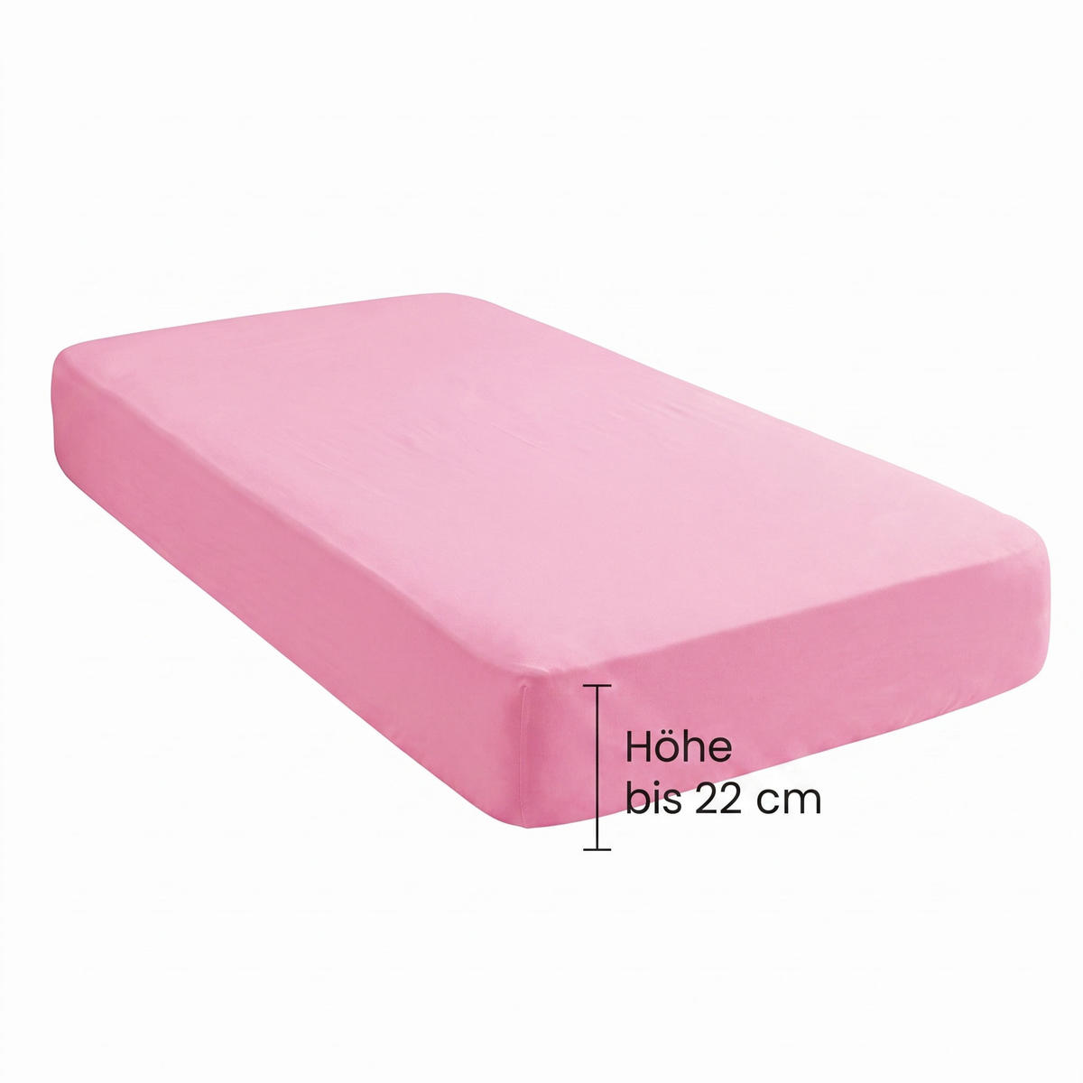 SPANNBETTTUCH Basic Jersey pink, 140x200 cm - 160x200 cm - Pink, Textil (160/200cm) - biberna