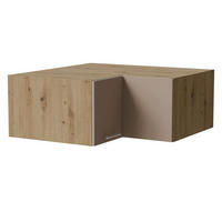 ECKAUFSATZSCHRANK Brerra W14/90/36 Eiche Artisan / RAL 1019 graubeige Matt 90 / 90 / 36cm - Graubraun/Eiche Artisan, Holz/Holzwerkstoff (90/36/90cm) - Feldmann-Wohnen