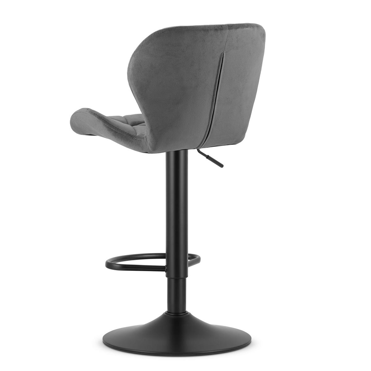 BARHOCKER WEST grauer Sitz, schwarze Basis - Schwarz/Grau, Textil (46/111/48.5cm) - Valora