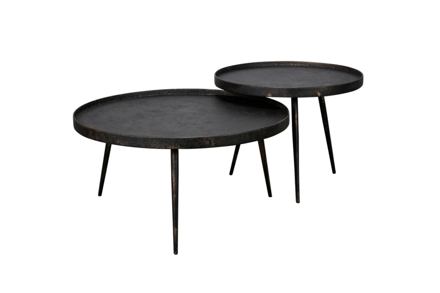 COUCHTISCH-SET MAURI Schwarz Metall - Schwarz, Metall (76/76/40cm) - KAWOLA