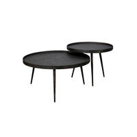 COUCHTISCH-SET MAURI Schwarz Metall - Schwarz, Metall (76/76/40cm) - KAWOLA