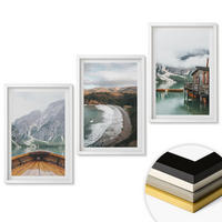 WANDBILDER 3er-Set - 40x60 cm Weißer Rahmen - Berge, See, Boot, Strand, Landschaft - Weiß, Kunststoff (40/60cm) - ArtPrintCave