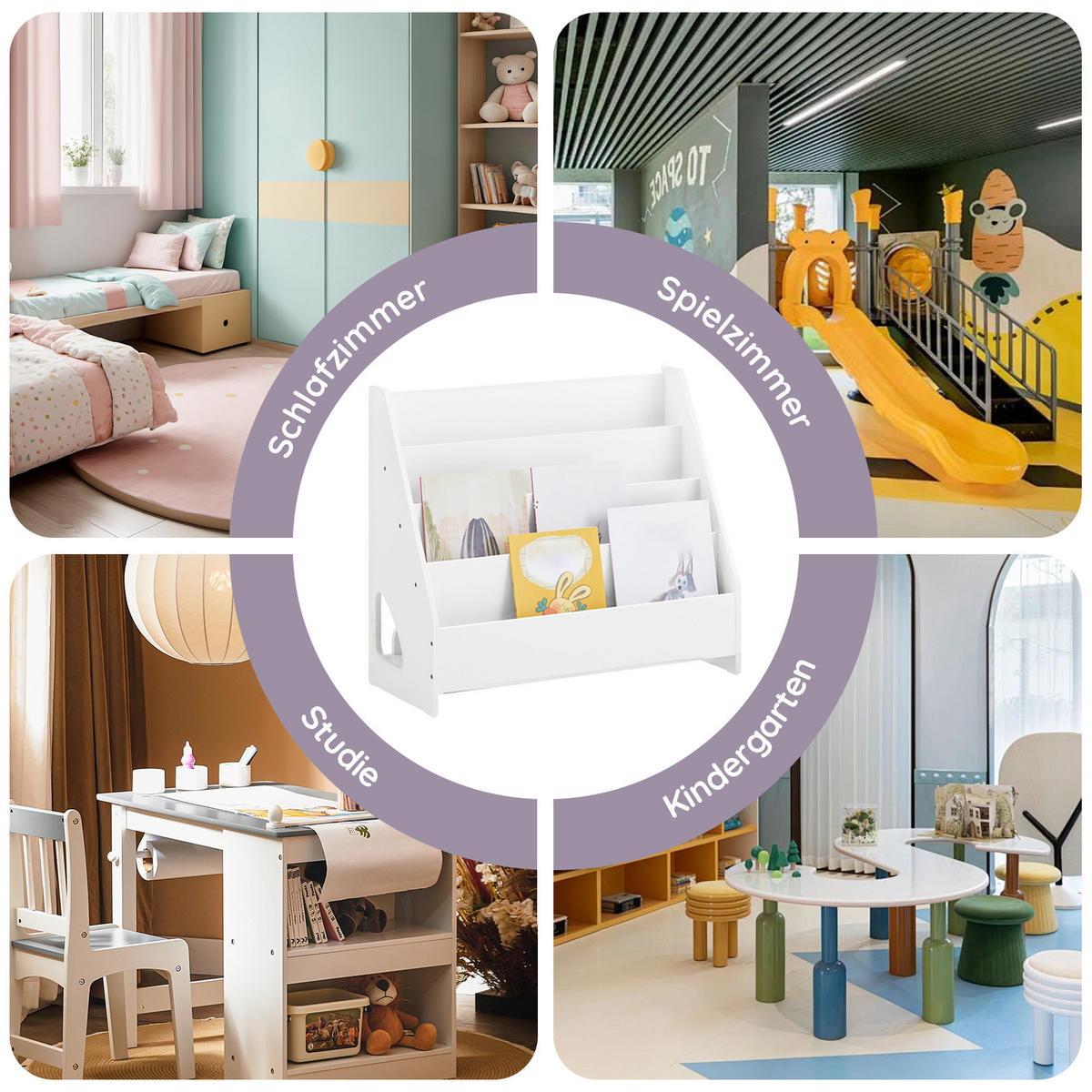 KINDER BüCHERREGAL Weiß - Weiß, Holzwerkstoff (70/60/30cm) - SoBuy