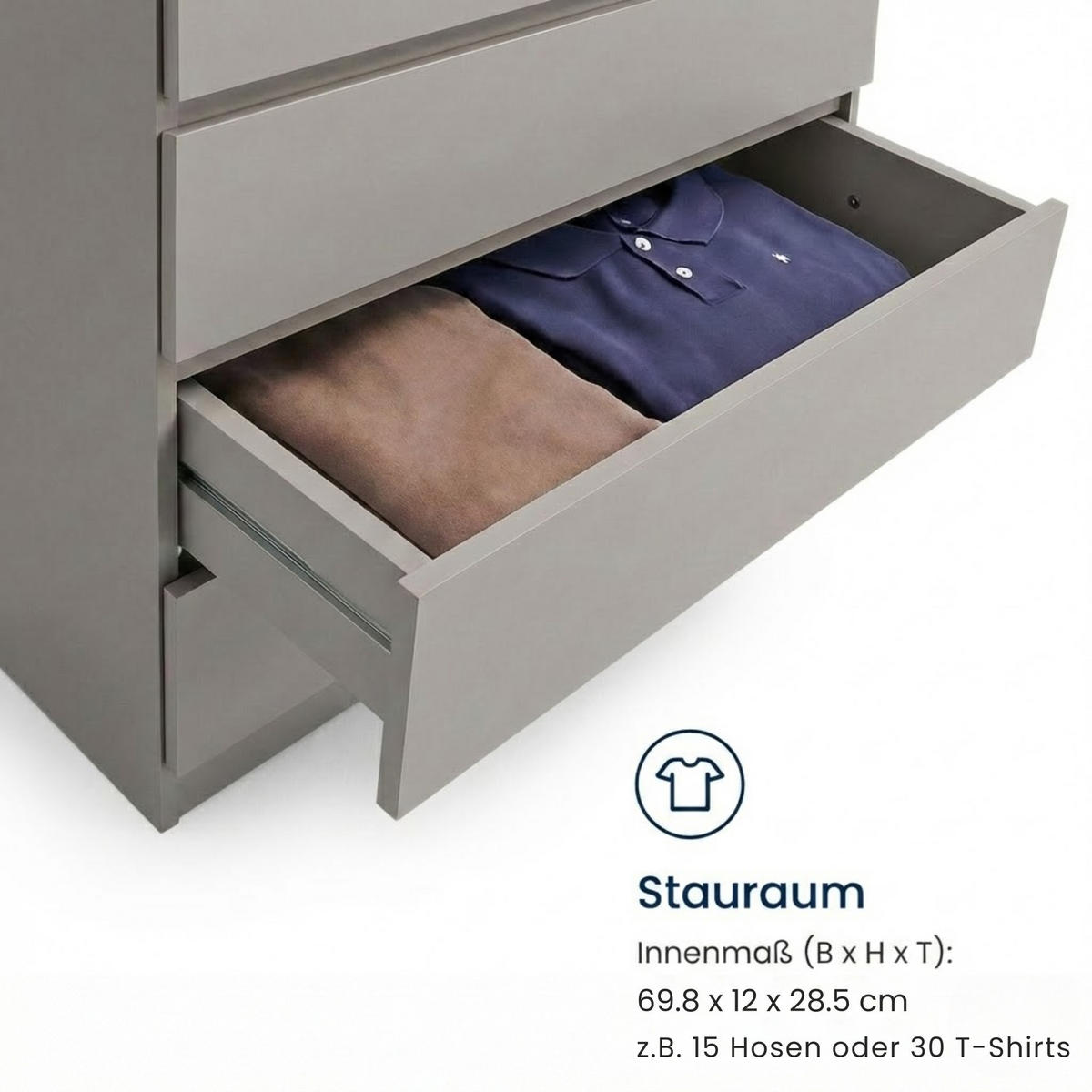 KOMMODE mit 4 Schubladen 80 cm breit in kaschmir - Kaschmir, Holzwerkstoff (80/100/50cm) - Home Collective