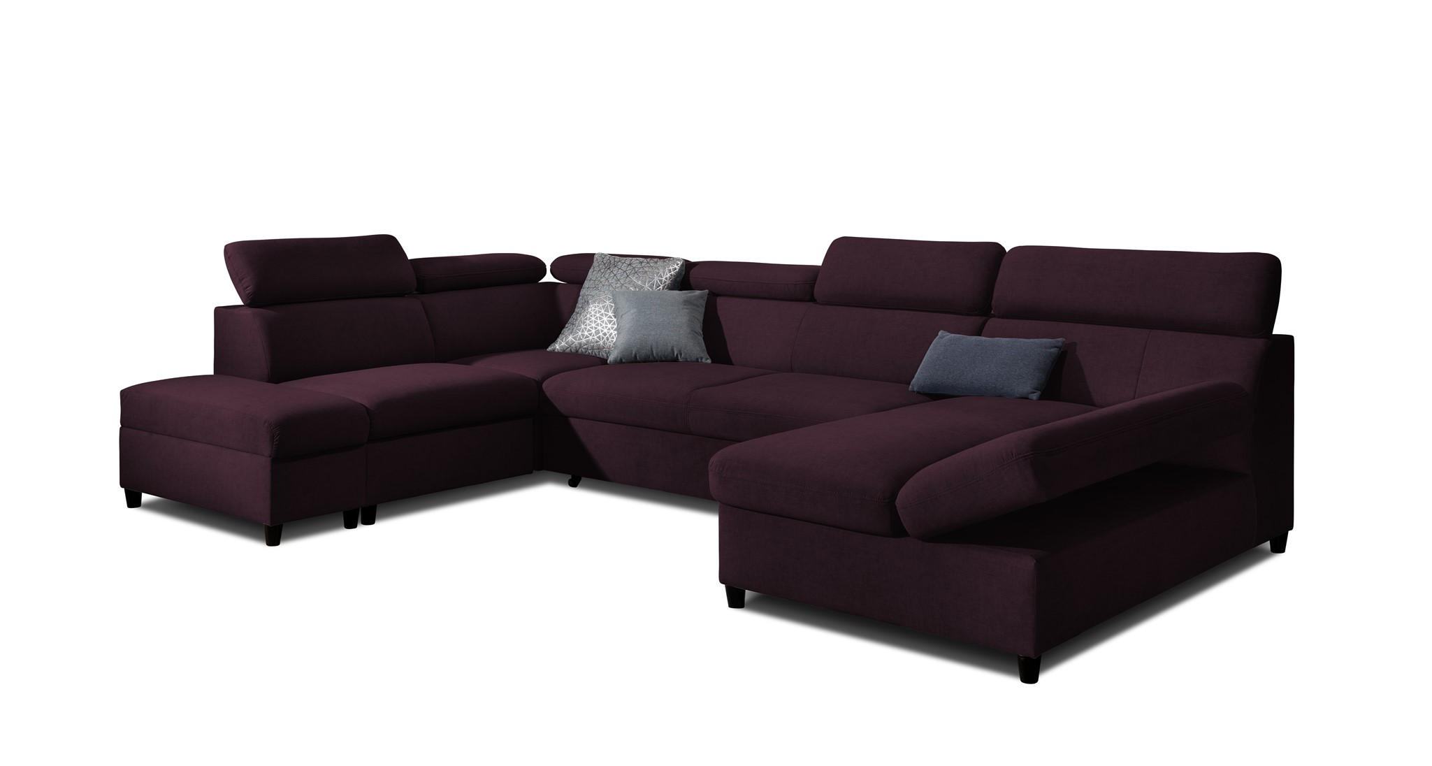 WOHNLANDSCHAFT Schlafsofa Anton - Violett, Holzwerkstoff/Textil (342/96/205cm) - Fun Möbel